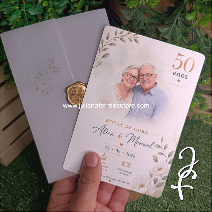 Convite Bodas de Casamento Foto 4
