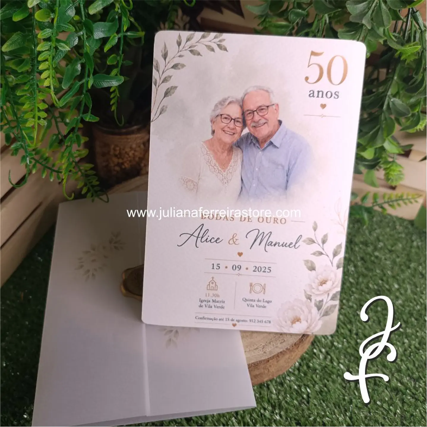 Convite Bodas de Casamento Foto 3