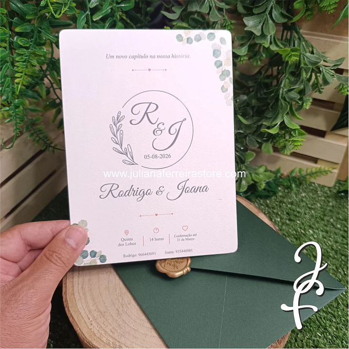 Convite Casamento Folhas Eucalipto 3