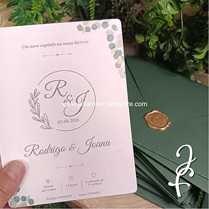 Convite Casamento Folhas Eucalipto