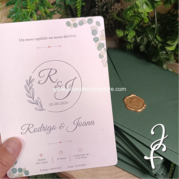 Convite Casamento Folhas Eucalipto 2