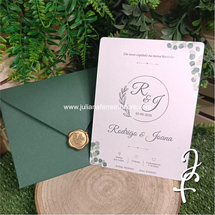 Convite Casamento Folhas Eucalipto