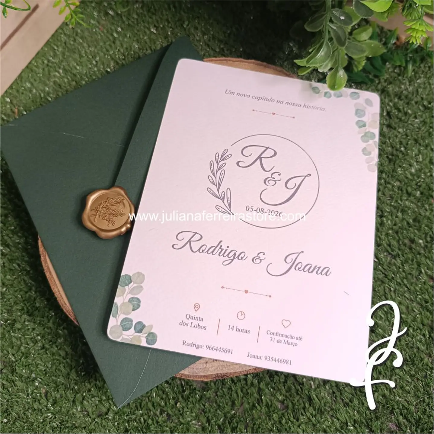 Convite Casamento Folhas Eucalipto 4