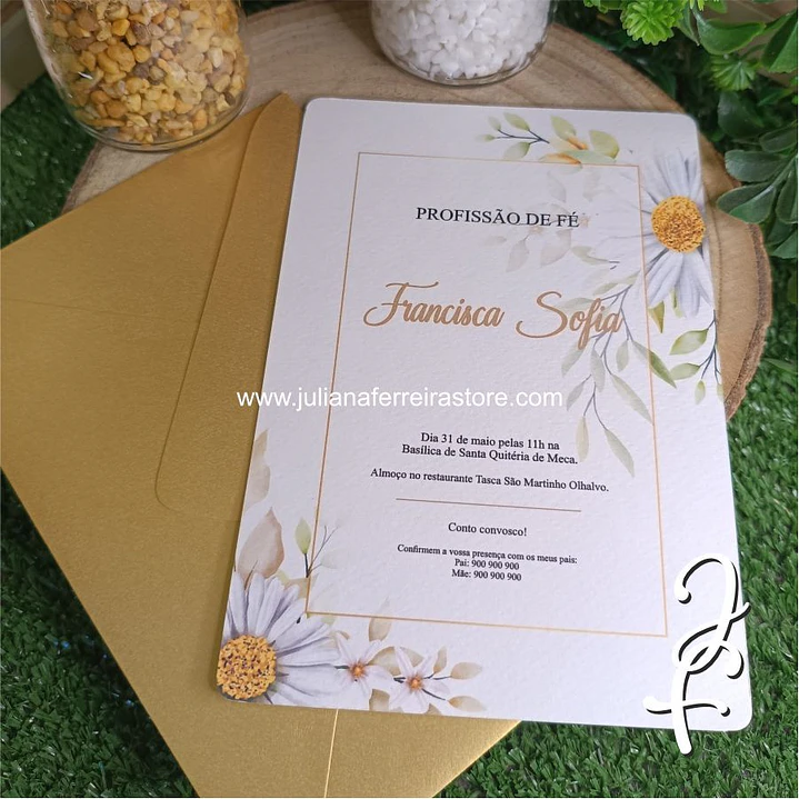Convite Papel Margaridas 2