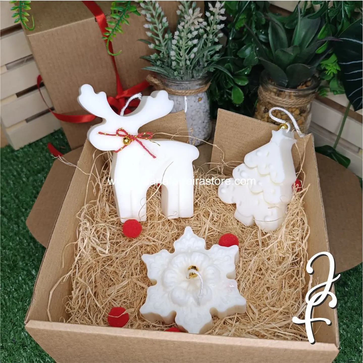 Conjunto 3 velas de natal 3
