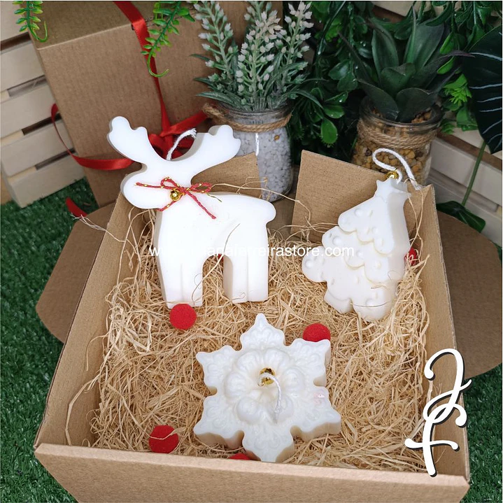 Conjunto 3 velas de natal 3
