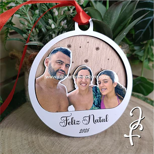 Bola Natal Foto Família Encaixe