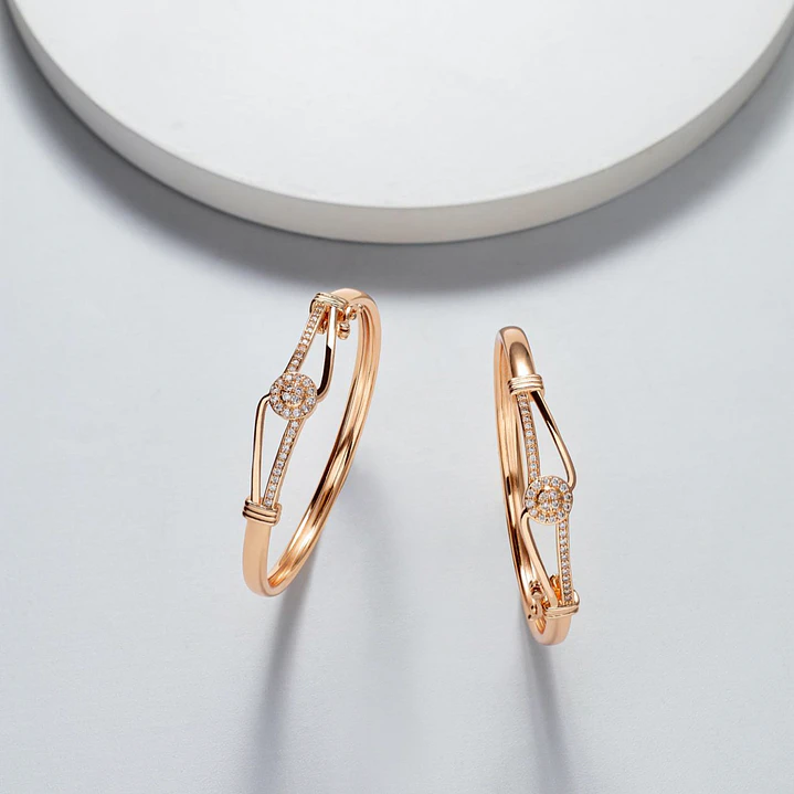 Pair of Gold bracelets with gemstones to choose 1