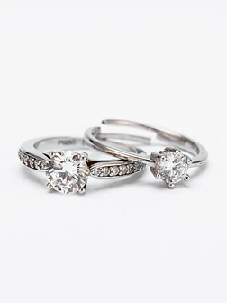 Silver & White diamond ring