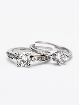 Silver & White diamond ring