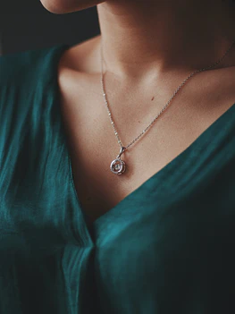 Silver necklace with diamond pendant