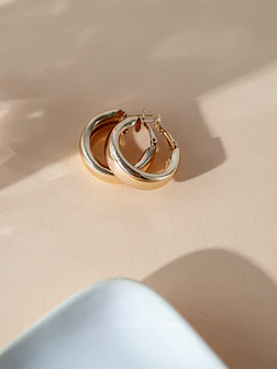 Classic circular golden earrings