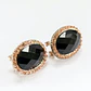 Gold earrings with beautiful black stone - Miniatura 1
