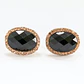 Gold earrings with beautiful black stone - Miniatura 2