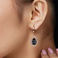 Oval earring with diamond incrustations and gemstone selection - thumbnail 2