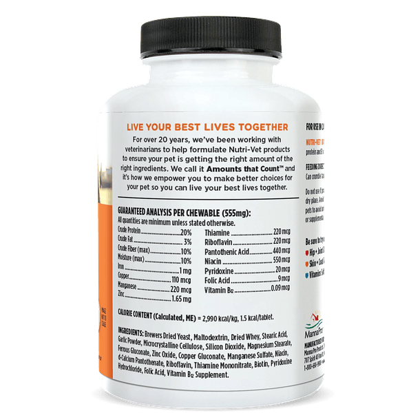 Nutri-Vet Brewer's Yeast and Garlic Chewable Tablets for Dogs 3