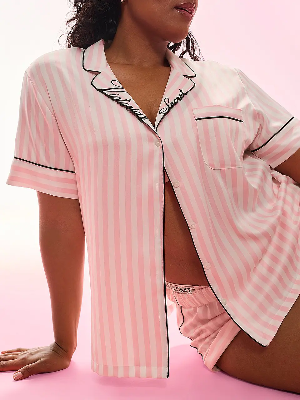 Signature Satin Short Pajama Set m 1