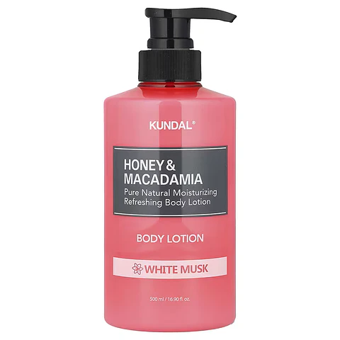KUNDAL Honey & Macadamia Pure Body Lotion, White Musk, 500ml