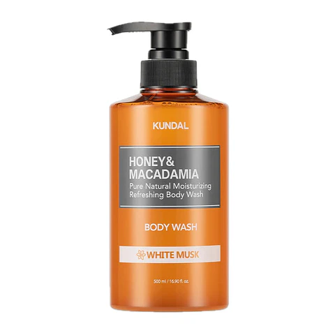 KUNDAL Honey & Macadamia Pure Body Wash, White Musk, 500ml