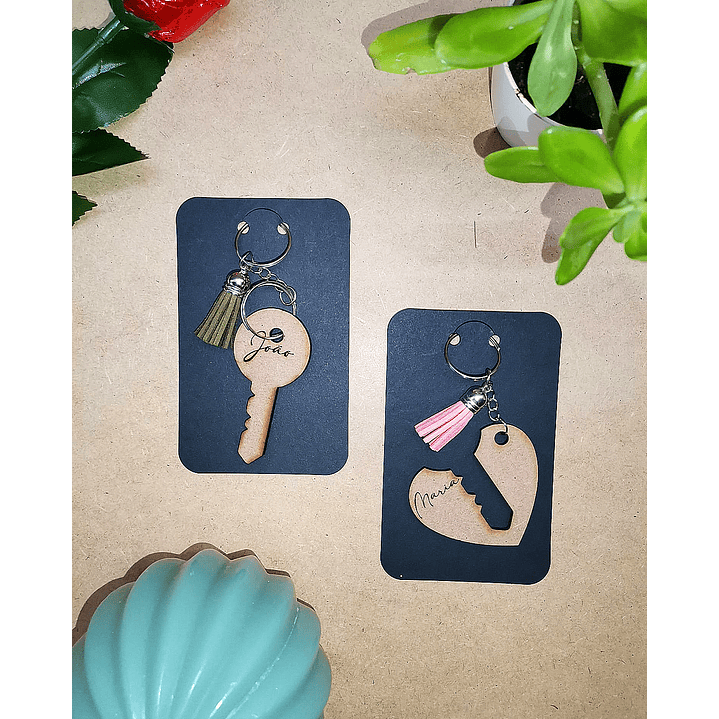 Porta-chaves - Coração e chave 1