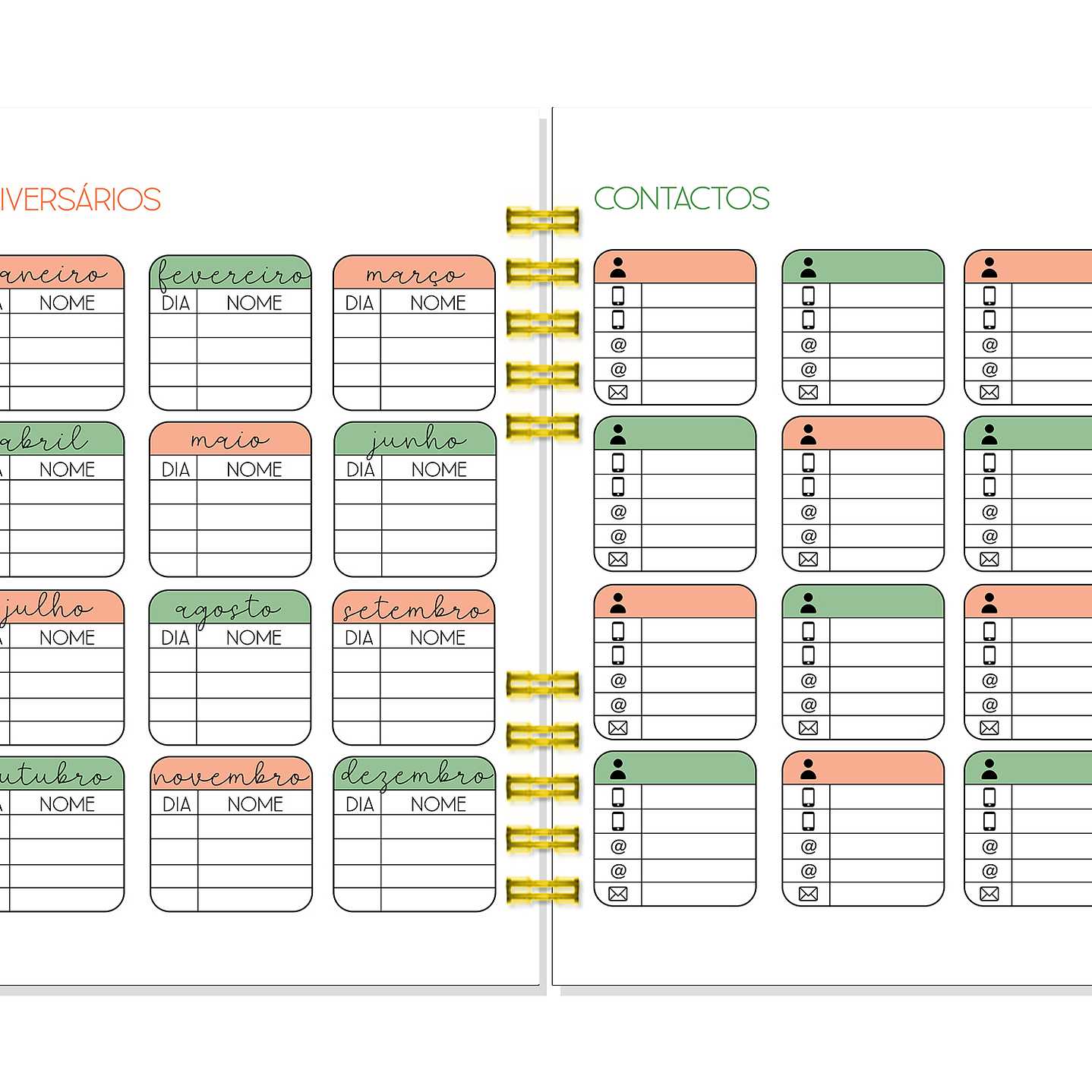 Agenda Compacta Quadrados 14