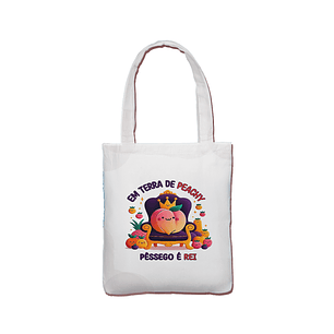 Tote Bag 👜 Em terra de peachy, pêssego é rei