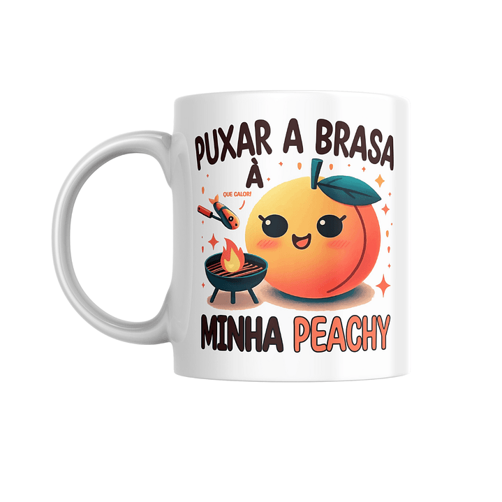 Caneca ☕ Puxar a brasa à minha peachy 1