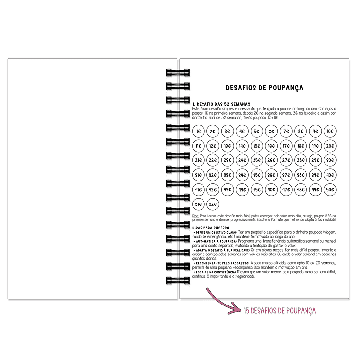 Planner de Poupanças 💰O teu aliado na organização e poupança! 9