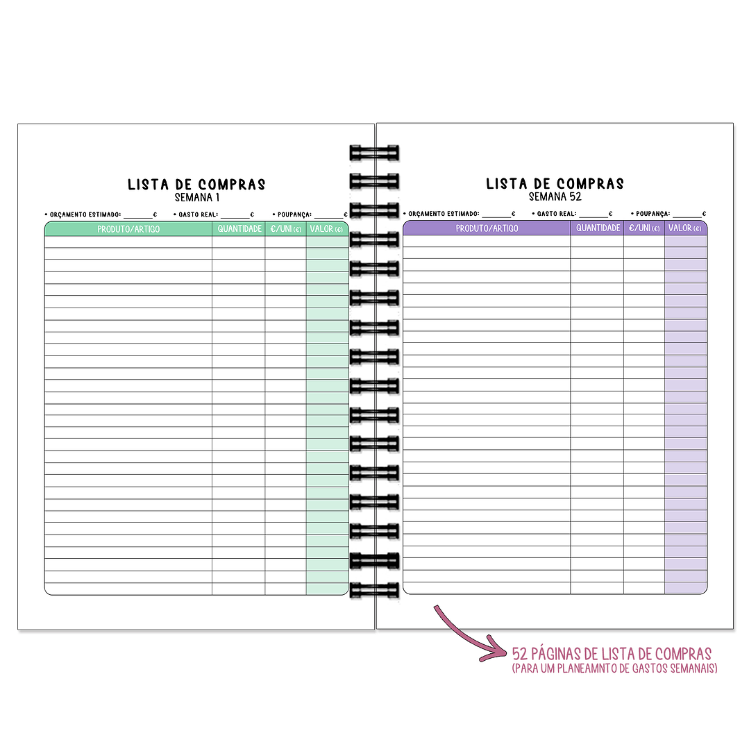 Planner de Poupanças 💰O teu aliado na organização e poupança! 12