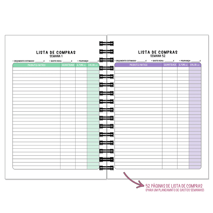 Planner de Poupanças 💰O teu aliado na organização e poupança! 12