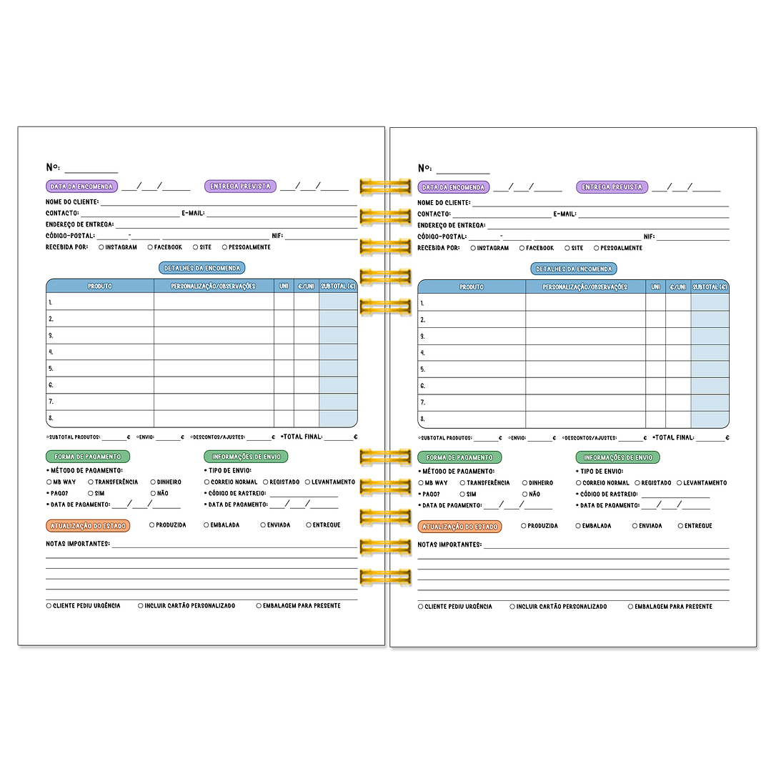 Caderno de Encomendas – Edição Colorida | Organização com Alma Criativa 10