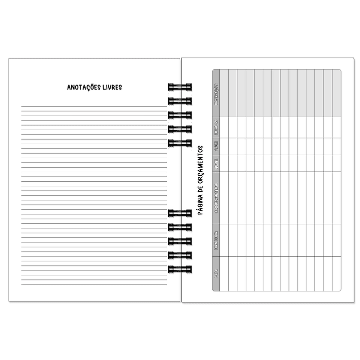 Caderno de Encomendas – Edição Minimalista | Com Foil Holográfico 9