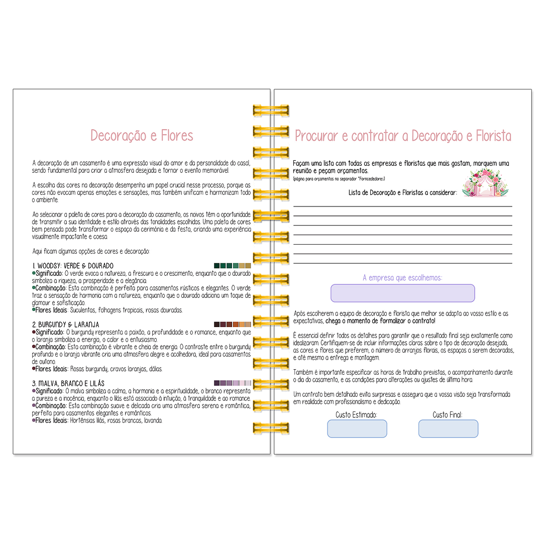 Agenda de Noiva 👰Capa Floral 18