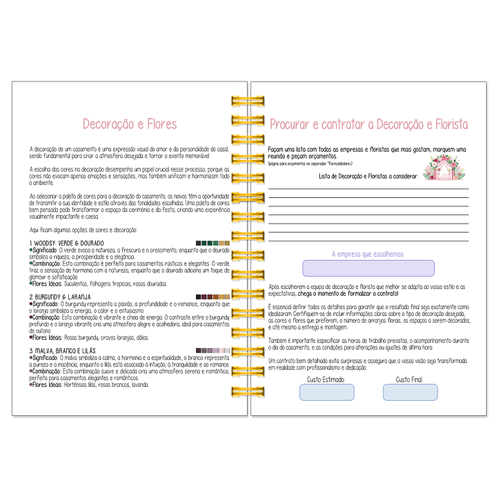 Agenda de Noiva 👰Capa Floral 18