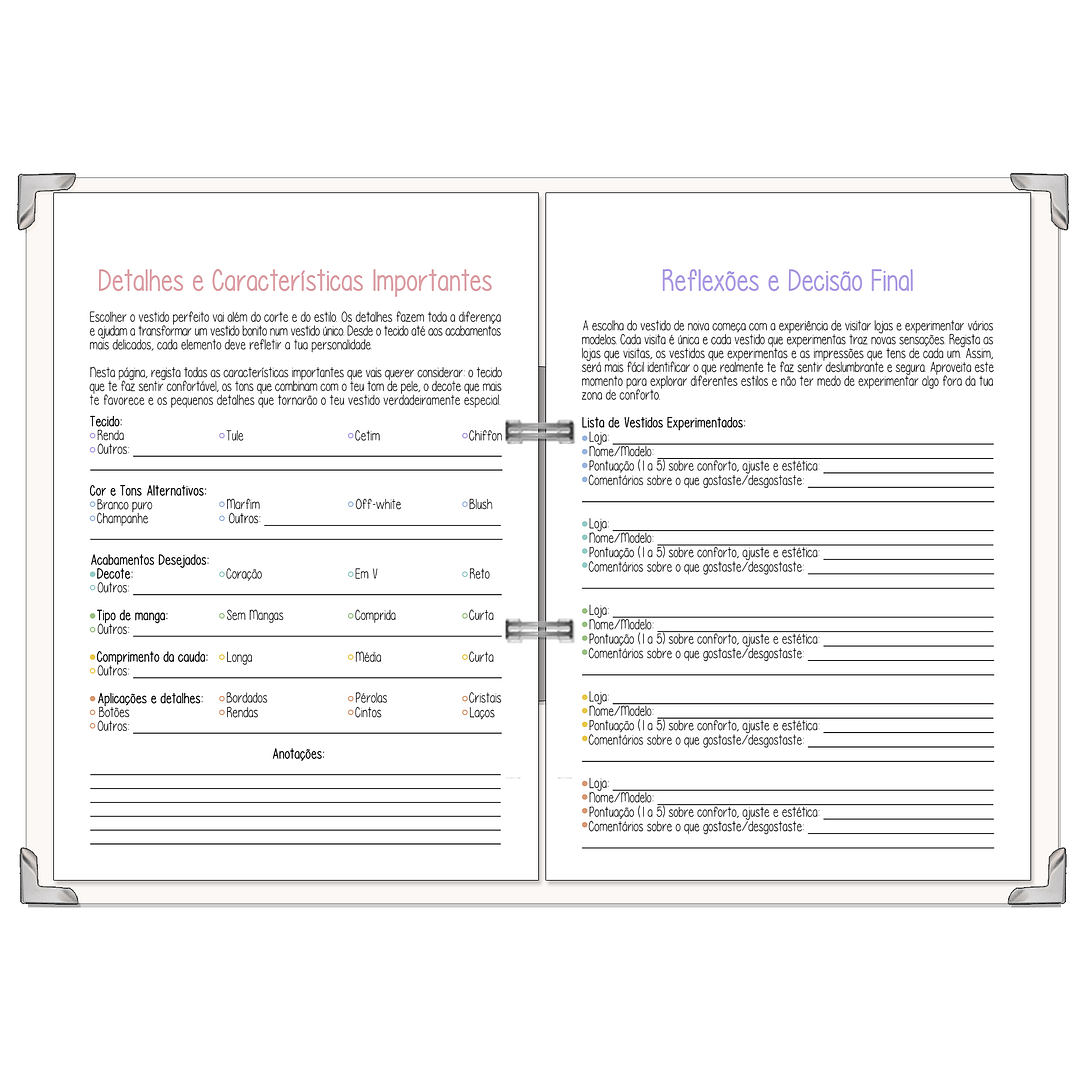 Dossier Agenda de Noiva 👰Capa Clássica 8