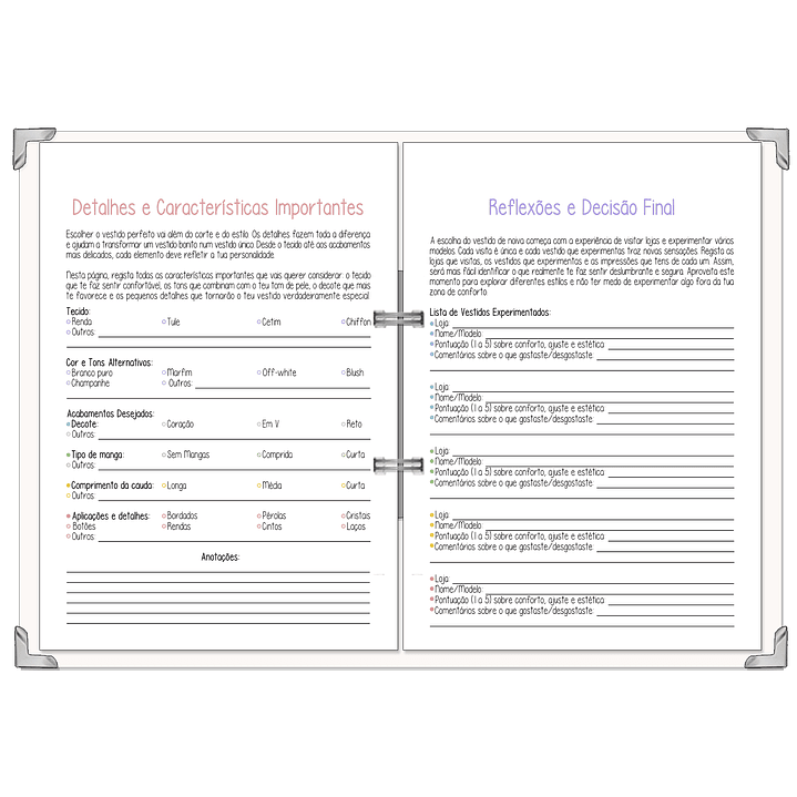 Dossier Agenda de Noiva 👰Capa Clássica 8