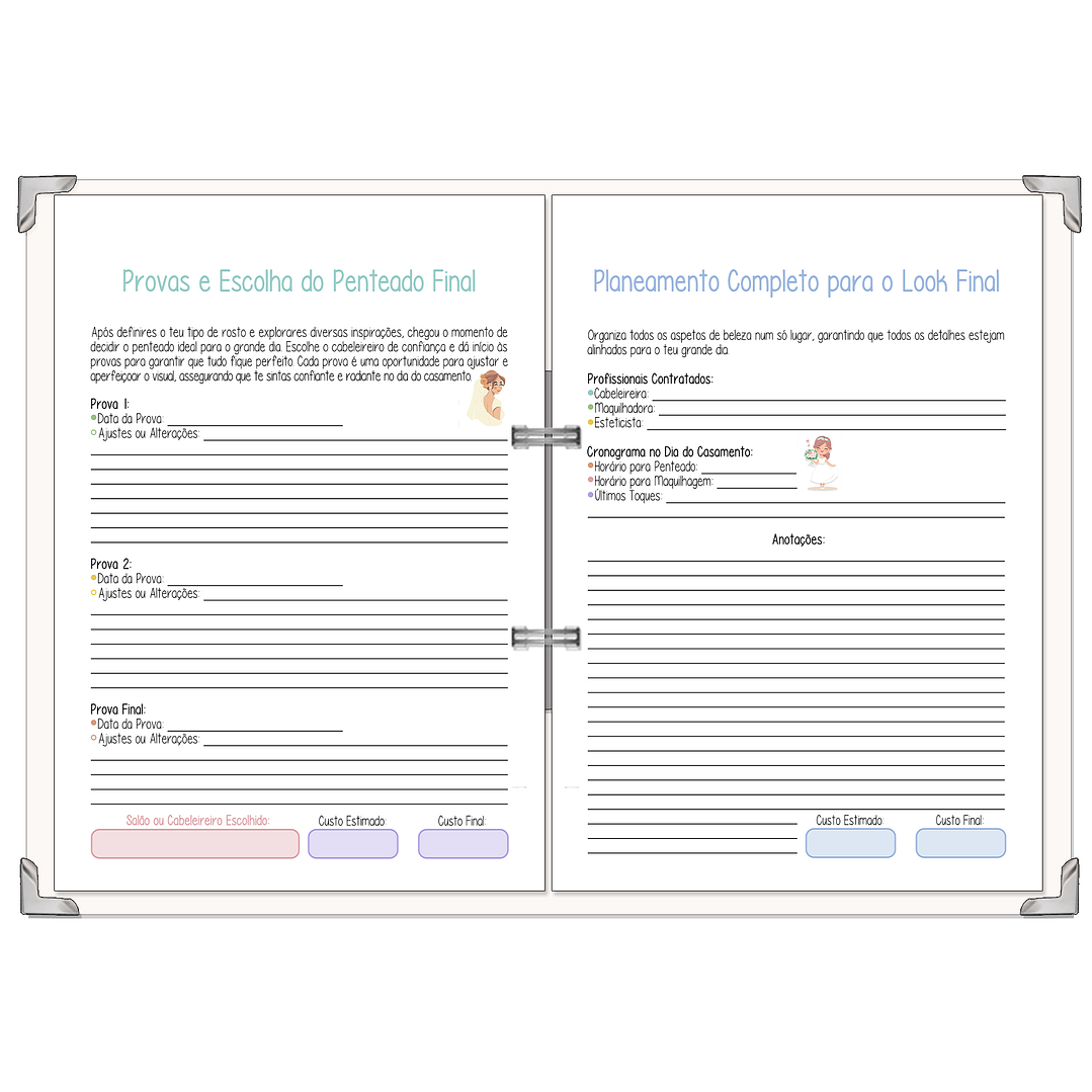 Dossier Agenda de Noiva 👰Capa Clássica 9