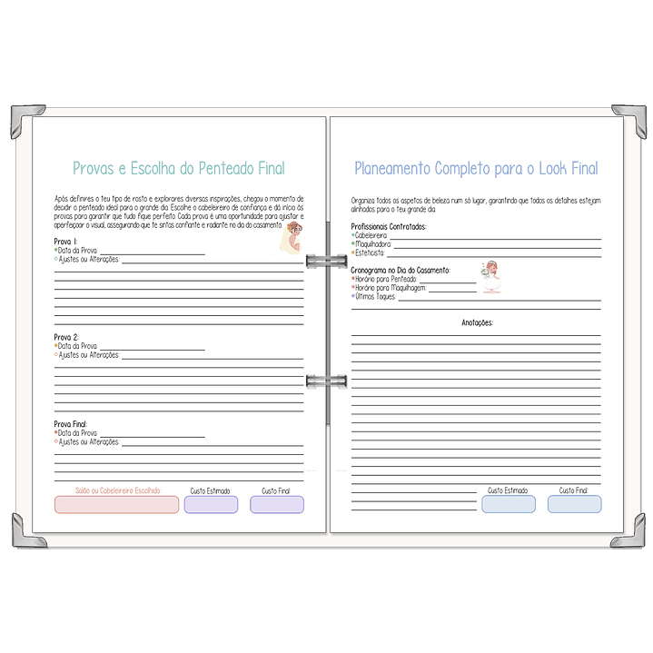 Dossier Agenda de Noiva 👰Capa Clássica 9