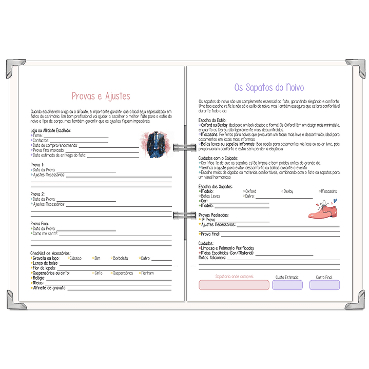 Dossier Agenda de Noiva 👰Capa Clássica 10