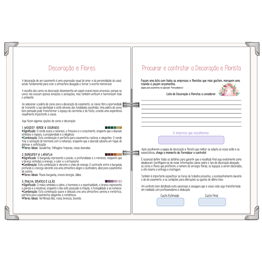 Dossier Agenda de Noiva 👰Capa Clássica 18