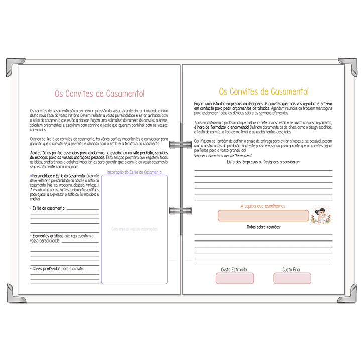 Dossier Agenda de Noiva 👰Capa Clássica 20