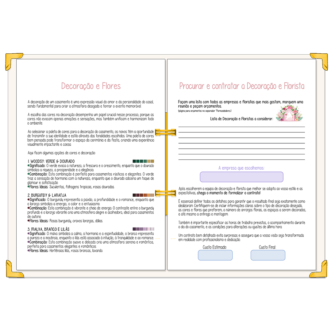 Dossier Agenda de Noiva 👰Capa Floral 17