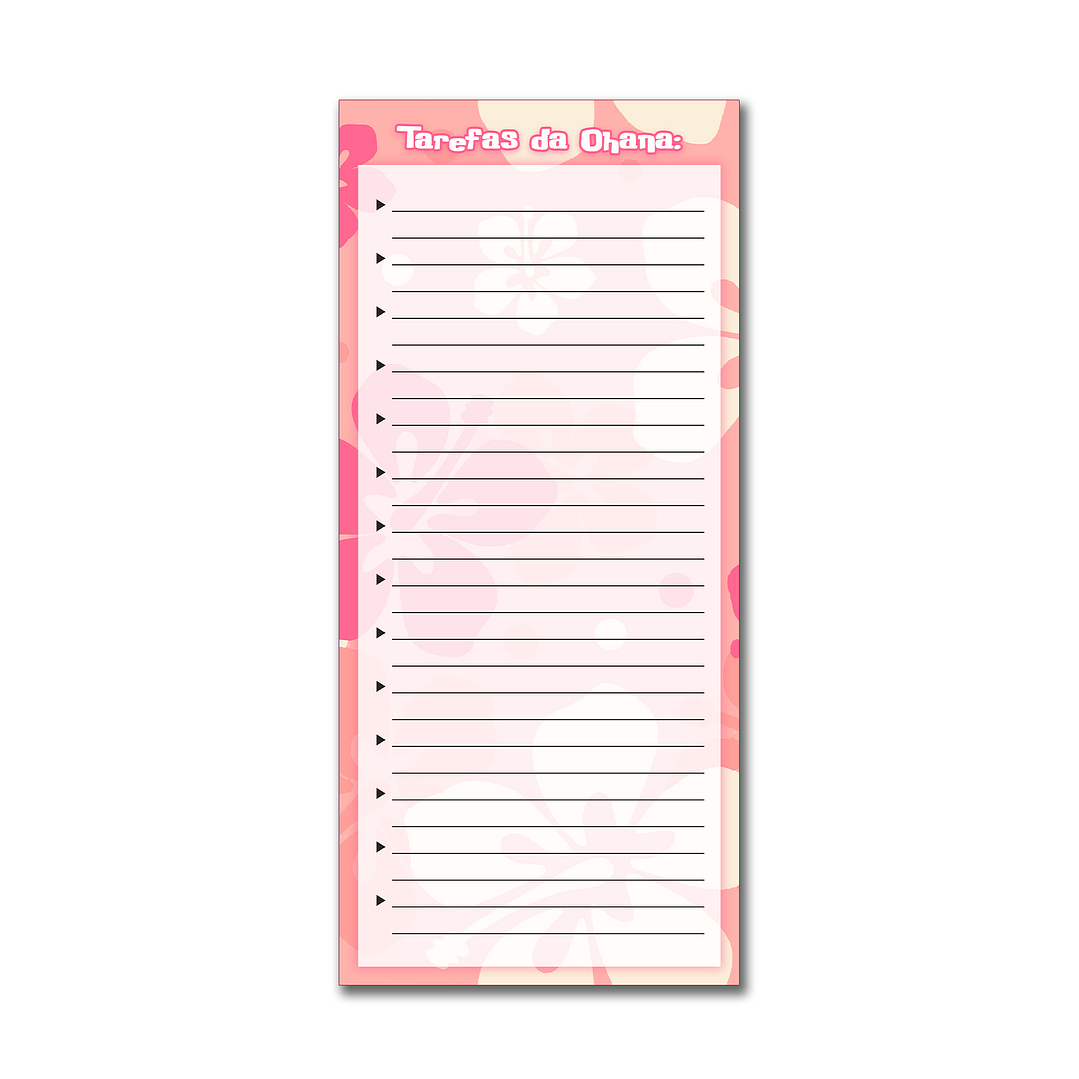 Bloco de notas “Tarefas da Ohana” 🌺  1