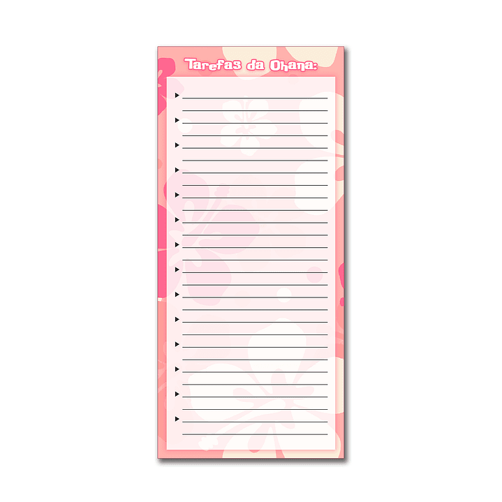 Bloco de notas “Tarefas da Ohana” 🌺  1