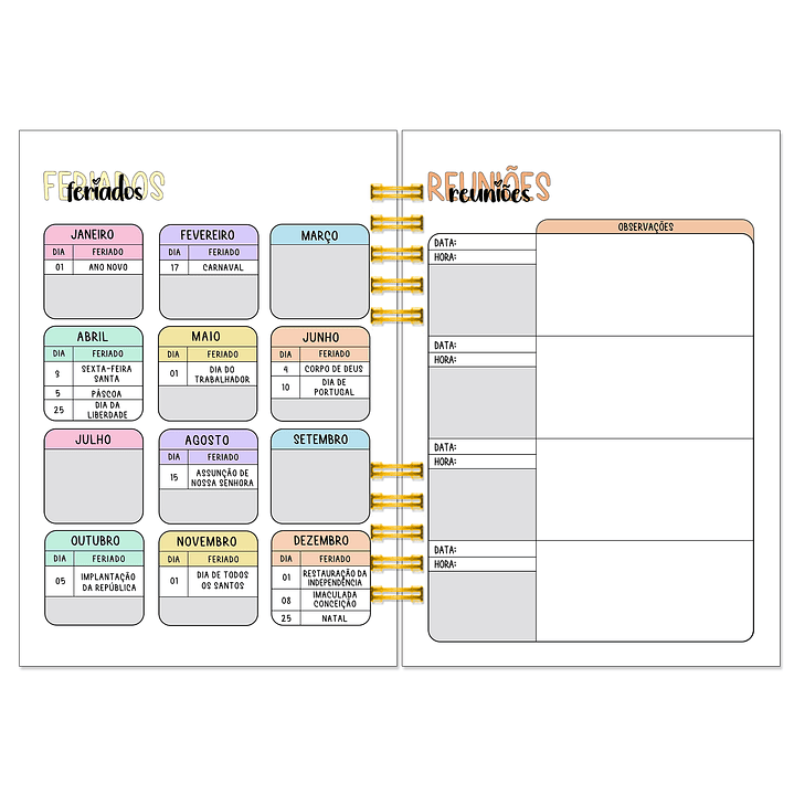 Agenda Diária 16 Meses + Kit de Oferta 🎁 5
