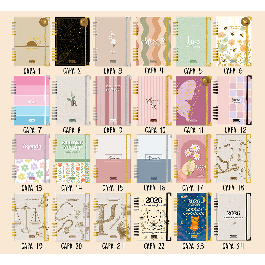 Agenda Diária Profissional 16 Meses + Kit de Oferta 🎁 14