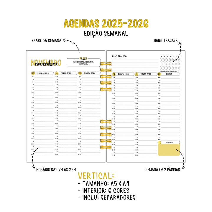 Agenda Semanal Anual 2026 10