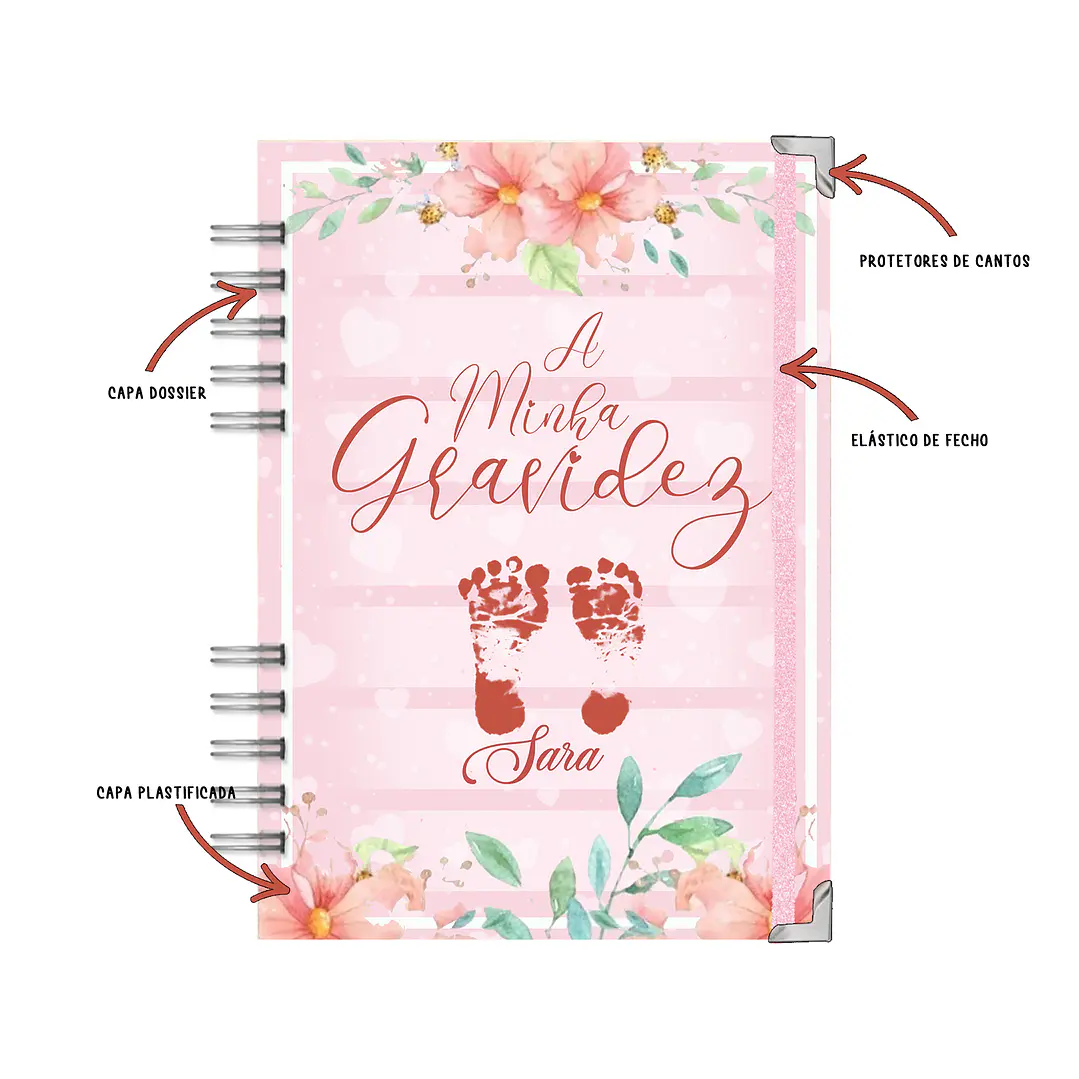 Agenda de Grávida 🤰 — Capa Amor & Pegadas 👣 2