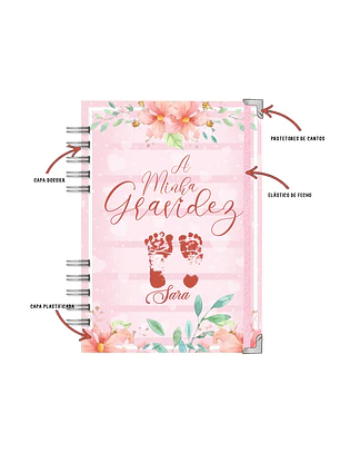 Agenda de Grávida 🤰 — Capa Amor & Pegadas 👣