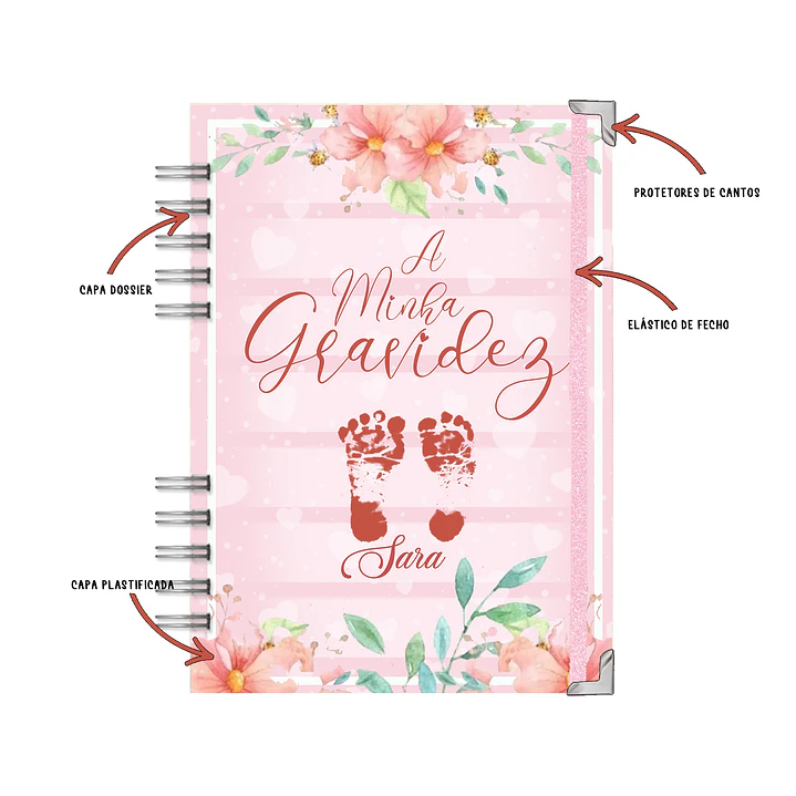 Agenda de Grávida 🤰 — Capa Amor & Pegadas 👣 2